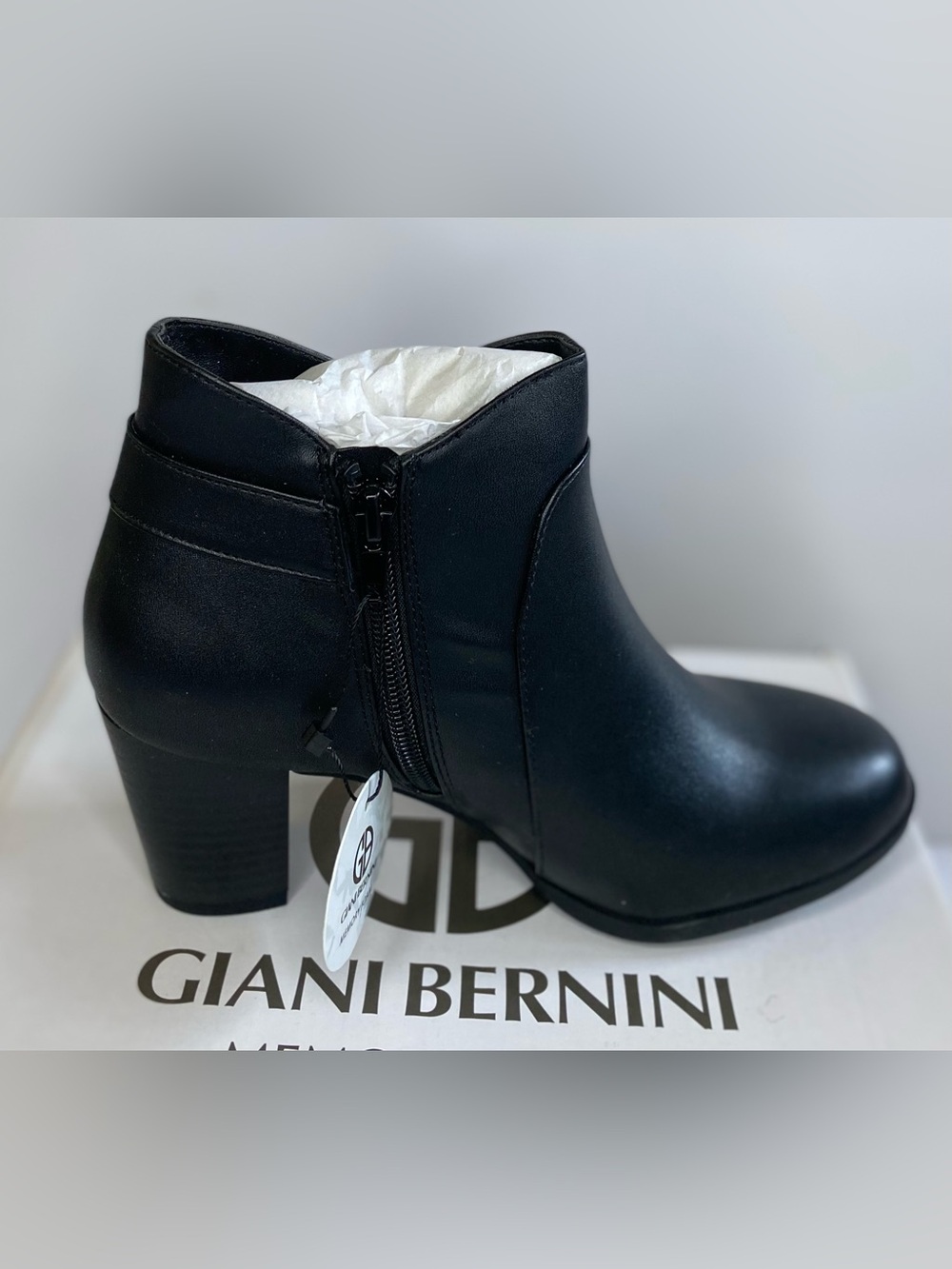 Giani Bernini Black Block Heel Ankle Bootie - NEW IN BOX